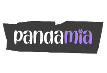 Imagem exibindo o logotipo da loja Pandamia Papelaria